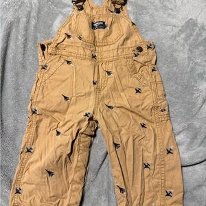 OshKosh B'gosh Brown Kids Overalls with Blue Accents